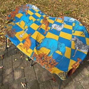 NWT Inoui Editions Magnus Chessboard Scarf in yellow/blue combo